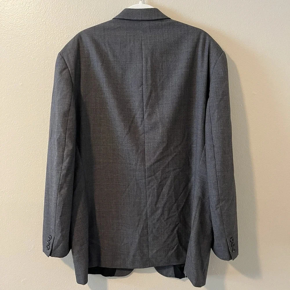 Men's Ralph Lauren Blazer Sport Coat Sz 44R Black Wool Grey Carter Workwear - Picture 7 of 8